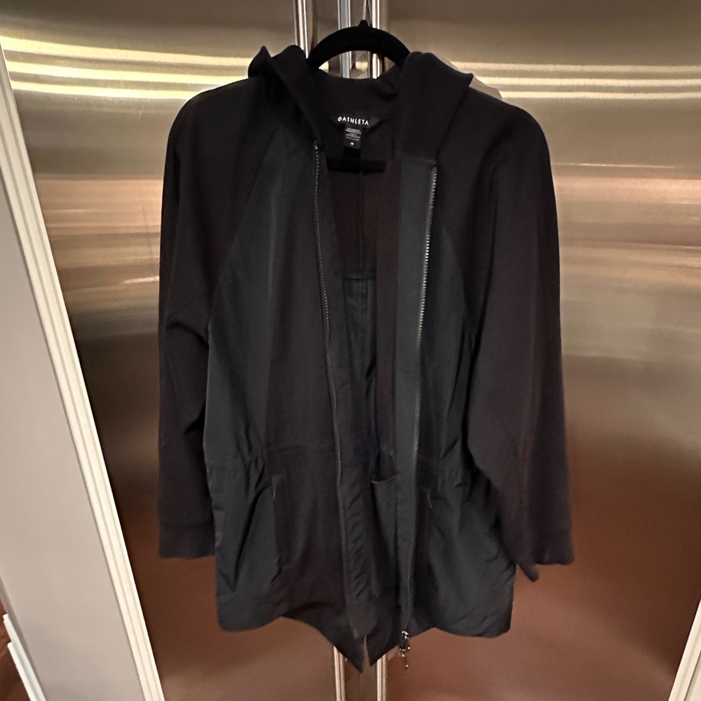 Athleta Black Triumph Hybrid Utility Jacket  w/Drawstring Waist Women Size 1X